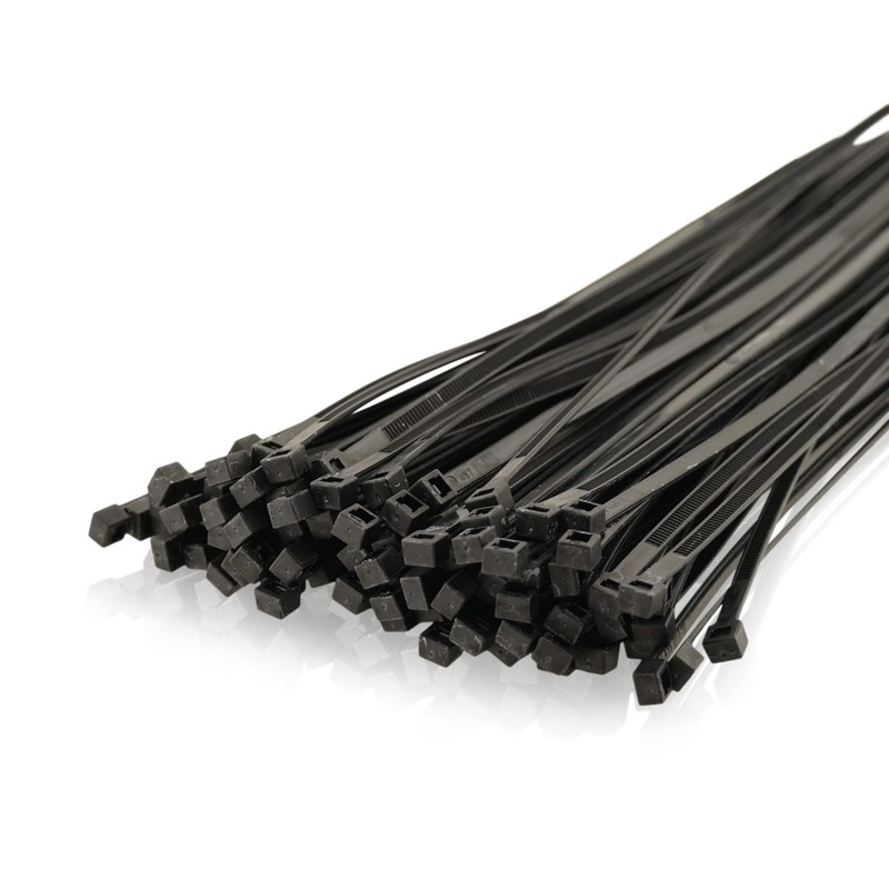 Professional cable ties in black, neutral colours, pack of 100,