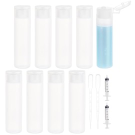 BENECREAT 10 Pack 18ml 0.6oz Small Travel Squeeze Bottles Refillable Makeup Foundation Container Travel Essentials Sample Bottles for Toiletries, Shampoo Toner Cosmetic