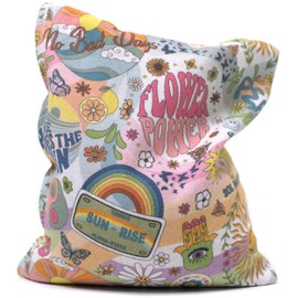 Organic Spelt Cushion 12 x 12 cm - Organic Filling & Organic Fabric "Flower-Power" - Heat Cushion and Cold Cushion Grain Cushion