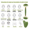 Rodillo De Masaje Facial De Jade Gua Sha Rejuvenece Kit