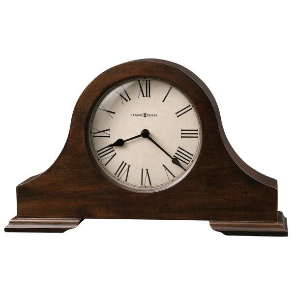 Howard Miller Humphrey Mantel Clock 635-143 – Distressed Hampton Cherry Finish, Rustic Home Decor, Aged Vintage Design, Black Accents, Quartz Movement
