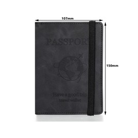 JIEOU Passport Holder Cover Case, PU Leather Passport Protector, Travel Wallet for Women Men, brown, 经ộ的