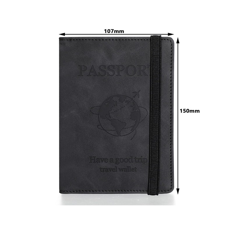 JIEOU Passport Holder Cover Case, PU Leather Passport Protector, Travel