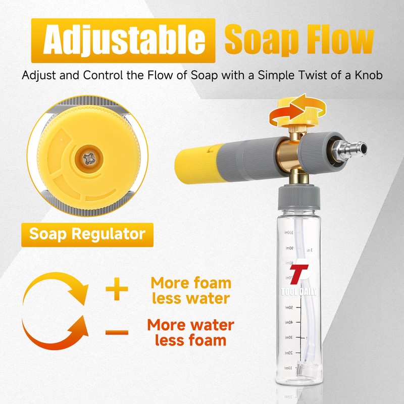 Tool Daily Foam Cannon Dual Connector, Mini Foam Cannon for