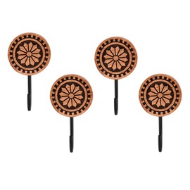 BHAVATU Robe and Towel Hooks Bathroom Coat Hooks Punching for Hanging Robes Clothes for Hanging Coat, Towel, Keys, Hat, Umbrella (2.5" x 2" x 4.5") (Set of 4)