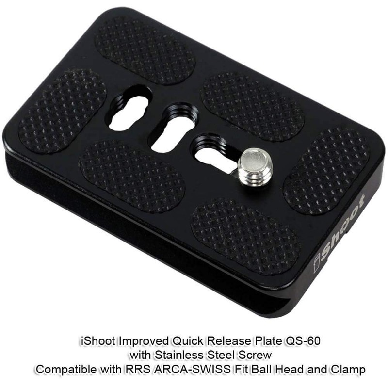 iShoot Camera Quick Release Plate QS-60 with 1/4" Screw, Compatible
