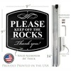 Classy Aluminum "Please Keep Off the Rocks" Sign With Reflective