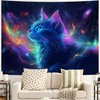Blacklight Tapestry,Cat Animal,UV Reactive Black Light Upright Posters Wall Hanging