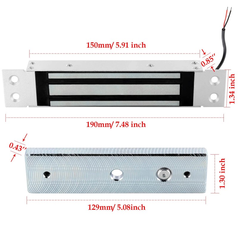 Electromagnet Flush Mount 180KG 350LBS Holding Force Embed Electric Magnetic