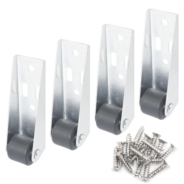 ITROLLE 4pcs Black Silent Ball Bearing Little Rubber Rolling Wheels