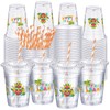 Jingmore 50 Pcs 16 oz Tiki Bar Plastic Cups Bulk