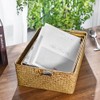 Handmade Seaweed Storage Basket Woven Storage Box with Handle for