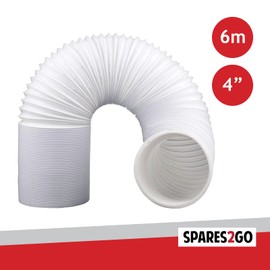 Spares2go Extra Long PVC Condenser Vent Hose Pipe for Logik Vented Tumble Dryer (6m / 4")