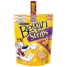 Beggin' Strips Dog Treats By Purina Bundle of 2 Lg. Bags (1) Bacon & (1) Bacon and Cheese 2 lbs. Each by Beggin' Strips