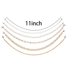 5Pcs Trucker Hat Chains Pearl Women Men DIY Hat Charms Detachable Metal Baseball Cap Trucker Hat Chains Hat Accessories for Hat Decoration(Pearl)