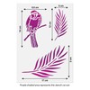 Parrot and Palm Fronds Stencil - Tropical Bird & Foliage