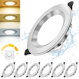 Asstikoo LED Recessed Spotlights, Dimmable, Aluminium LED Spotlights, Extra Compartment, 10 W, 1000 LM, IP44 Ceiling Spotlights, 220 V-240 V, Warm White, 3000 K, Neutral White, 4500 K, Cool White,