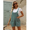 Yeokou Women's Casual Summer Cotton Linen Rompers Overalls Jumpsuit Shorts(DarkGreen-M)