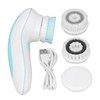 Electric Facial Cleansing Brush with 4 Brushes, Rechargeable, Waterproof Face