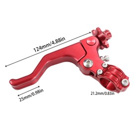 lhrlaoliu Motorcycle CNC 22mm 7/8" Stunt Short Clutch Lever Clutch Handlebar Easy Pull for crf250r crf450r crf250x crf450x crf230f Most Motorcycles Dirt Pit Bike (Red)