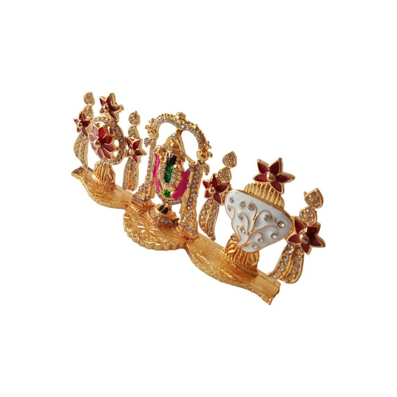 BEXCO Sri Tirupati balaji with Shankh Chakra Stone Studded statue