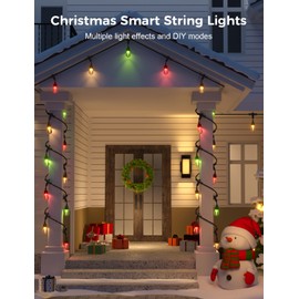 XMCOSY+ Outdoor String Lights Smart, 49Ft RGBCWIC Patio Lights Waterproof, App Control, Compatible with Alexa, Color Changing LED String Light for Outside Yard Garden Porch