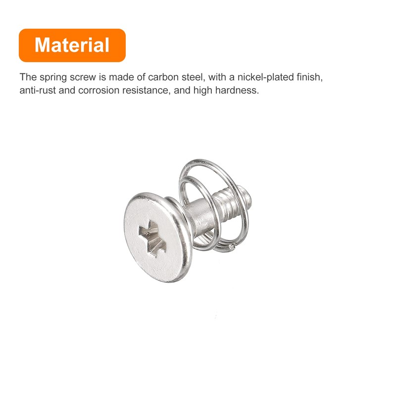 sourcing map Spring Screws M2 x 8 mm 6 mm