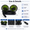 Dual-Head Car Cooling Fan – 2-Speed Adjustable USB Auto Air
