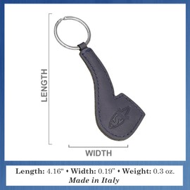 Savinelli 1876 Limited Edition Embossed Italian Leather Keychain, Blue
