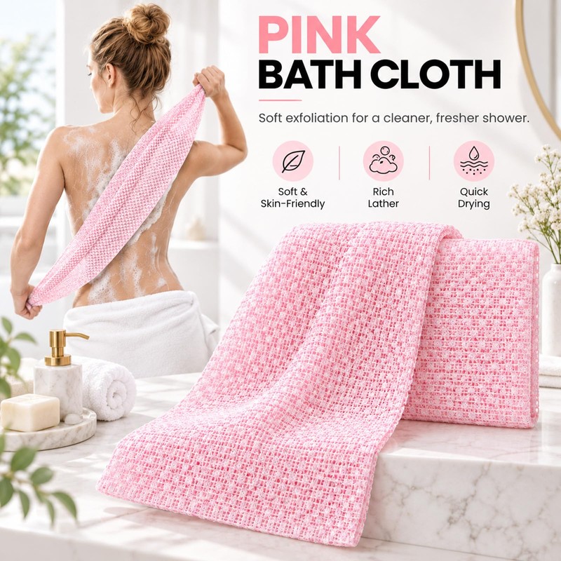 Japanese Exfoliating Towel, Extra Long Back Scrubber for Men Women