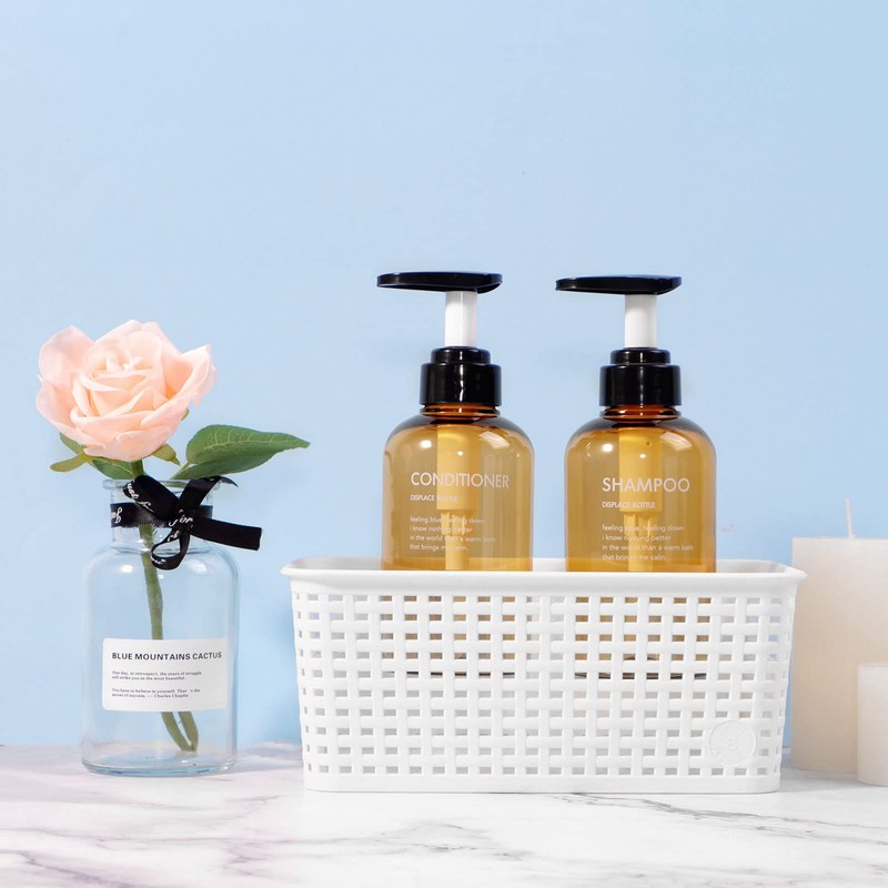 Yeeco Plastic Shampoo and Conditioner Dispenser 3 Packs, Refillable Empty