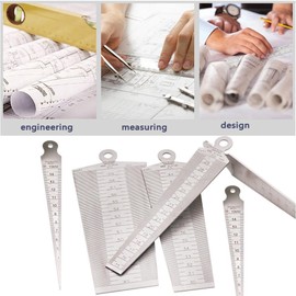 3 Pieces Taper Gage, Double Sided Stainless Steel Metric Scale Wedge Feeler Hole Taper Gauge Ruler Measuring Tool Gauge Checker (1-15mm, 30-45mm, 45-60mm)