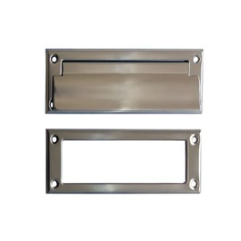 QCAA Soild Brass Mail Slot, with Solid Brass Interior Frame, 8-7/8''X2-7/8" Satin Nickel 1 Pack, Made in Taiwan