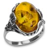 Ian and Valeri Co. Amber Sterling Silver Filigree Oval Ring