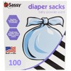 Sassy 100 Count Disposable Diaper Sacks, Powder Scented, 4-25 Sacks