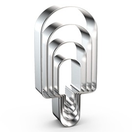 Popsicle Cookie Cutter Set for Summer - 5", 4", 3", 2" - 4 Piece - Stainless Steel
