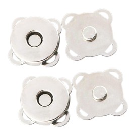 Trimming Shop Sew On Flower Magnetic Press Stud Clasps for Leather Craft, Lightweight 2-Part Snap Fasteners for Sewing, Bags, Clothing Repair, Crafts & DIY Projects (18mm, Silver, 10pcs)