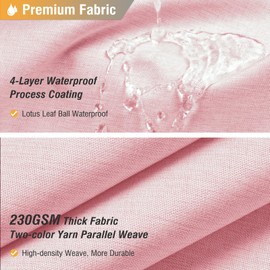 BTTN 78 Inch Long Shower Curtain - Linen Textured Heavy Duty Fabric Shower Curtain Set with 12 Plastic Hooks, Wrinkle Free, Machine Washable, Decorative Neutral Bath Curtains for Bathroom, 72x78, Pink