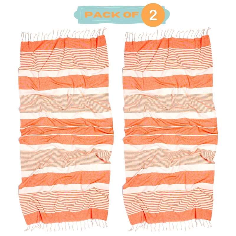 MOMOMUS Pack von 2 Fouta XL oder Strandhandtuch Baumwolle 100%