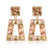 VANGETIMI Champagne Rhinestone Rectangle Dangle Earrings Colorful Crystal Geometric Drop