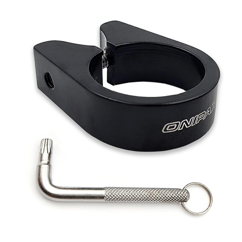 ONIPAX Bicycle Seat Clamp Protector Aluminum Alloy 31.8mm/34.9mm Black (Anti-Theft