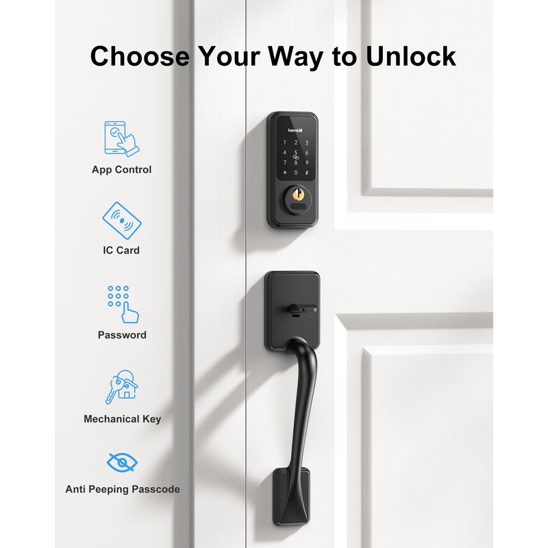 Smart Front Door Lock Set: Hornbill Keyless Entry Door Lock