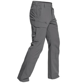 CARWORNIC Men's Lightweight Tactical Hiking Pants Water-Resistant Flex EDC Cargo Pants Stretch Quick Dry Work Pants Multi-Pocket Travel Safari Outdoor Fishing Trousers