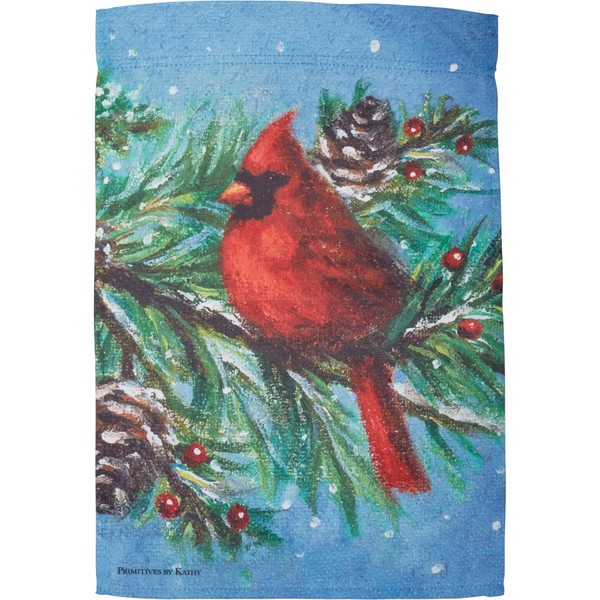 Primitives by Kathy Decorative Garden Flag - Cardinal with Snowy
