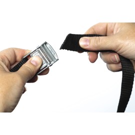 Direct Manufacturing 6 x Lifting straps cam buckle 2.5m x 25mm black / 250kg Cargo luggage roof rack strap …