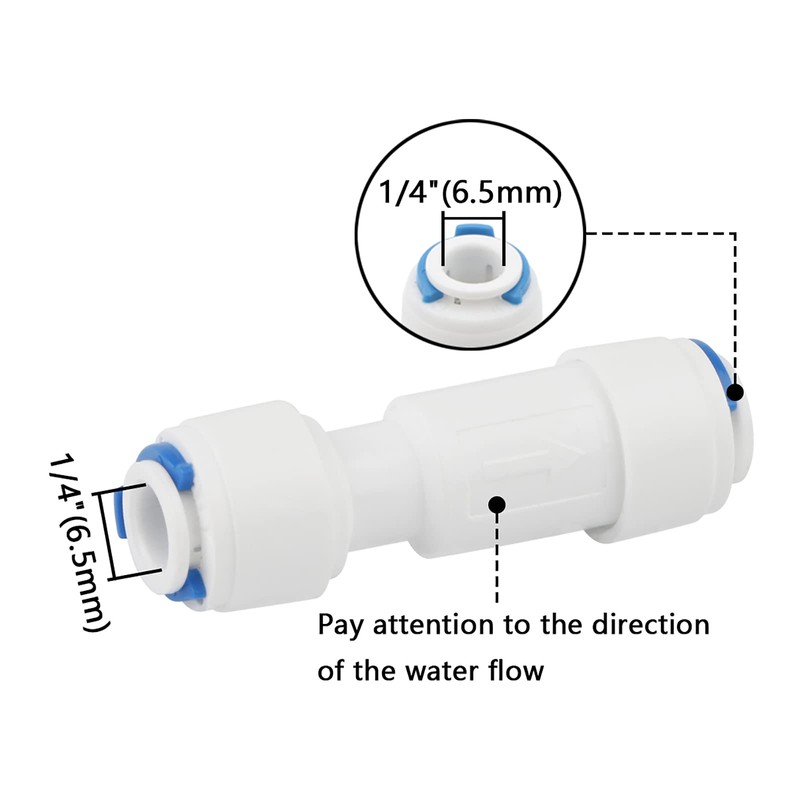 Pxyelec 5pcs 1/4inch One Way Non-Return Valve for RO Pure