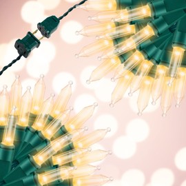 JUSTPRO 100LIGHTS WARM WHITE Extra-Bright With End Connectors Christmas Decorative Lights 5.98m UL Certified Mini String Light Set Waterproof for Home Garden Holiday Christmas Tree Party Patio Wedding