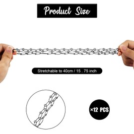 Pack of 12 Tattoo Necklaces, Plastic Stretch Necklace, Clavicle, Cute Elastic Necklace, 90s 95s Jewellery Accessories for Women, Teenagers, Girls, Boys, Plastic