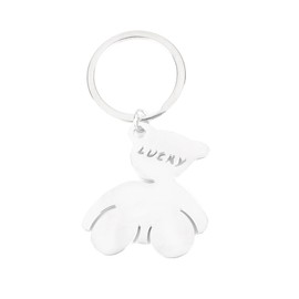 FRULX Cute Stainless Steel Bear Keychain,Modern Hollow Design,Perfect Gifts for Women,Birthday Gifts for Girls,Sisters,Mums and Friends,Good Luck Keyring for All Occasions,Metal Keyring,Keyring