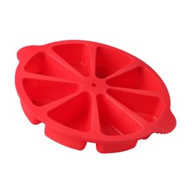SHEbaking Molde triangular de silicona para hornear panecillos antiadherentes de maíz, molde de silicona de 8 cavidades, perfecto para brownies, magdalenas, cupcakes, jabón, polenta o galletas (rojo)
